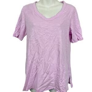 Chicos The Ultimate Tee Womens Lavender V-Neck Modal Cotton T Shirt sz 0 / S